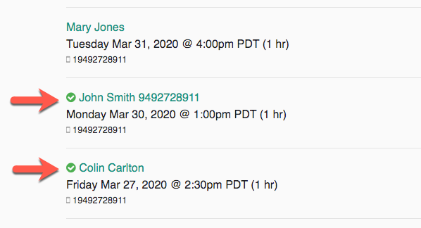 Confirmed Appointment Reminder via SMS