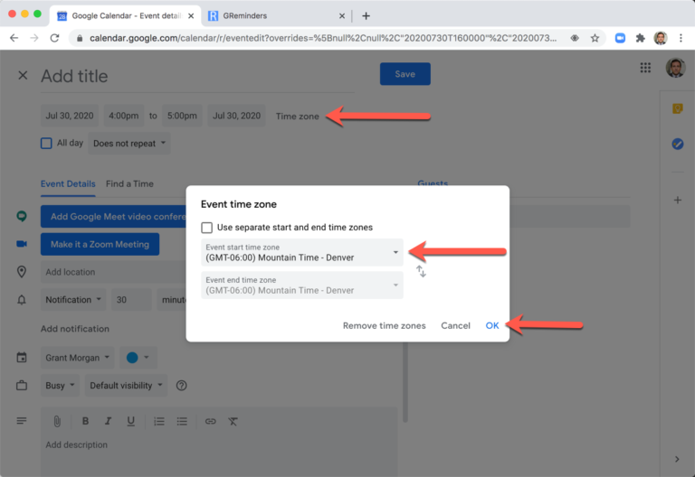 Sending Reminders in Client Timezones SMS / Text Reminders for Google