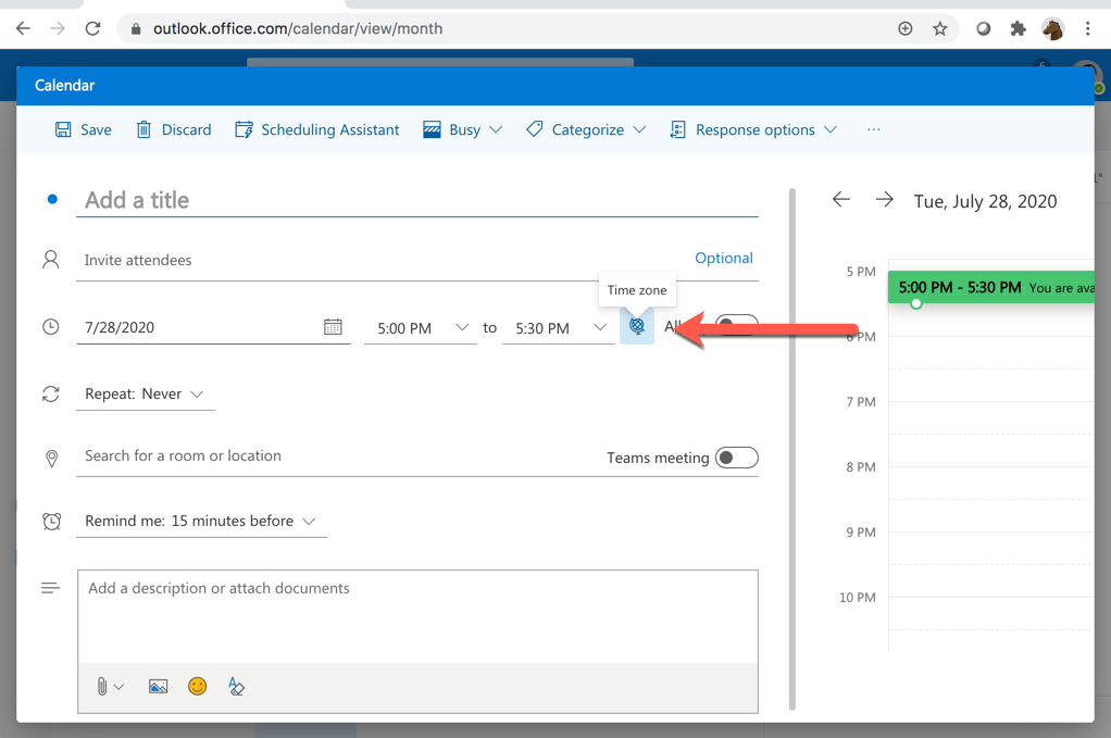 Outlook Client Timezones Appointment Reminders