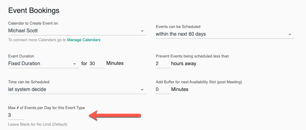 Select Max number of Events per day