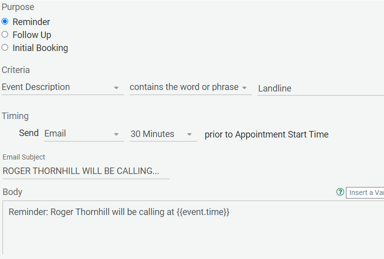 email reminder