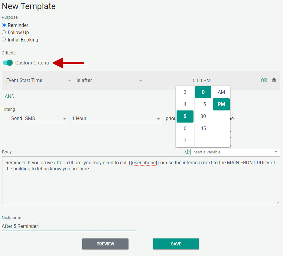 Template Setup