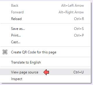 View Page Source