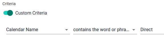 Custom Criteria
