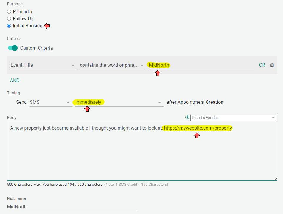 Set Up Keyword Reminder