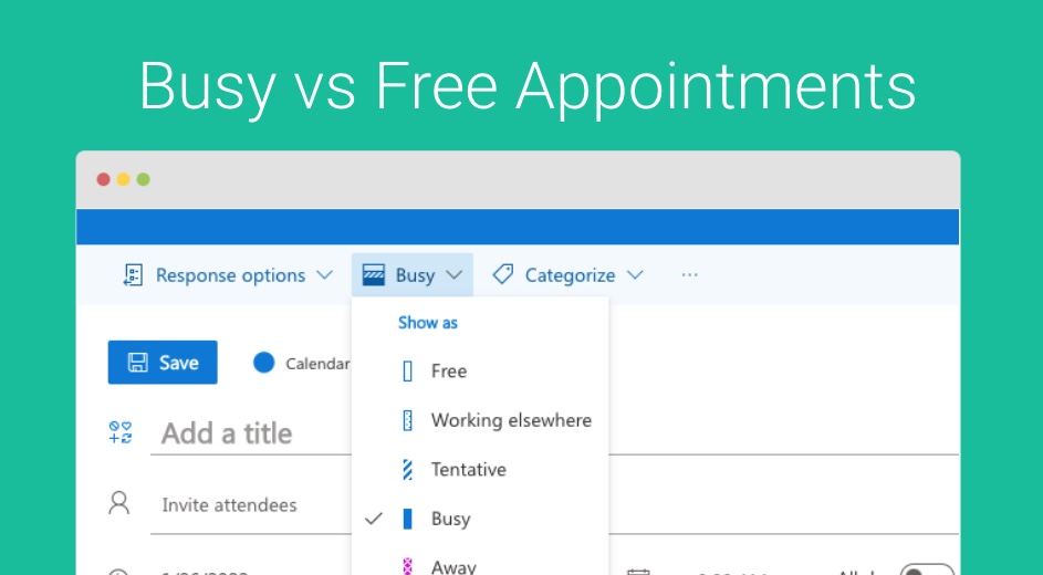Free vs Busy Appointments Google Outlook Calendar
