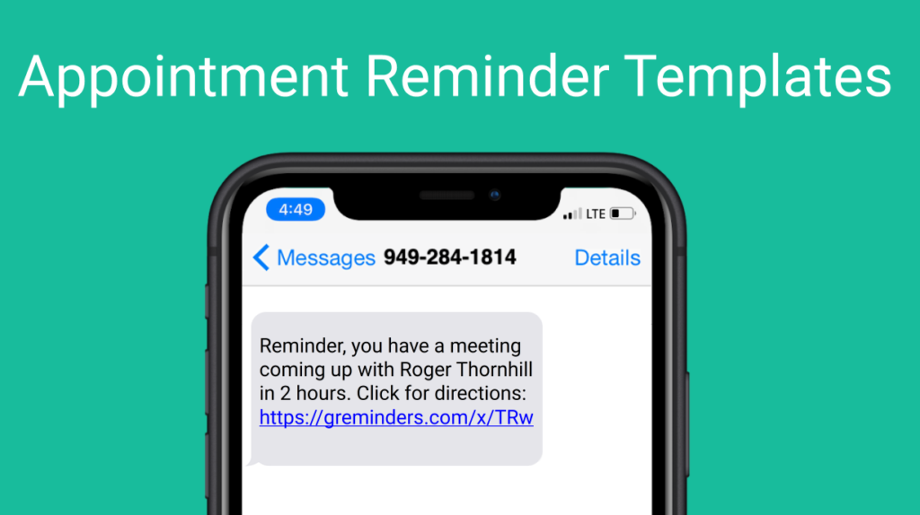Appointment Reminder Templates SMS / Text Reminders for Google