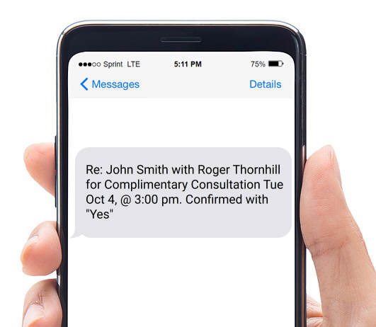 Appointment Confirmation Text Message