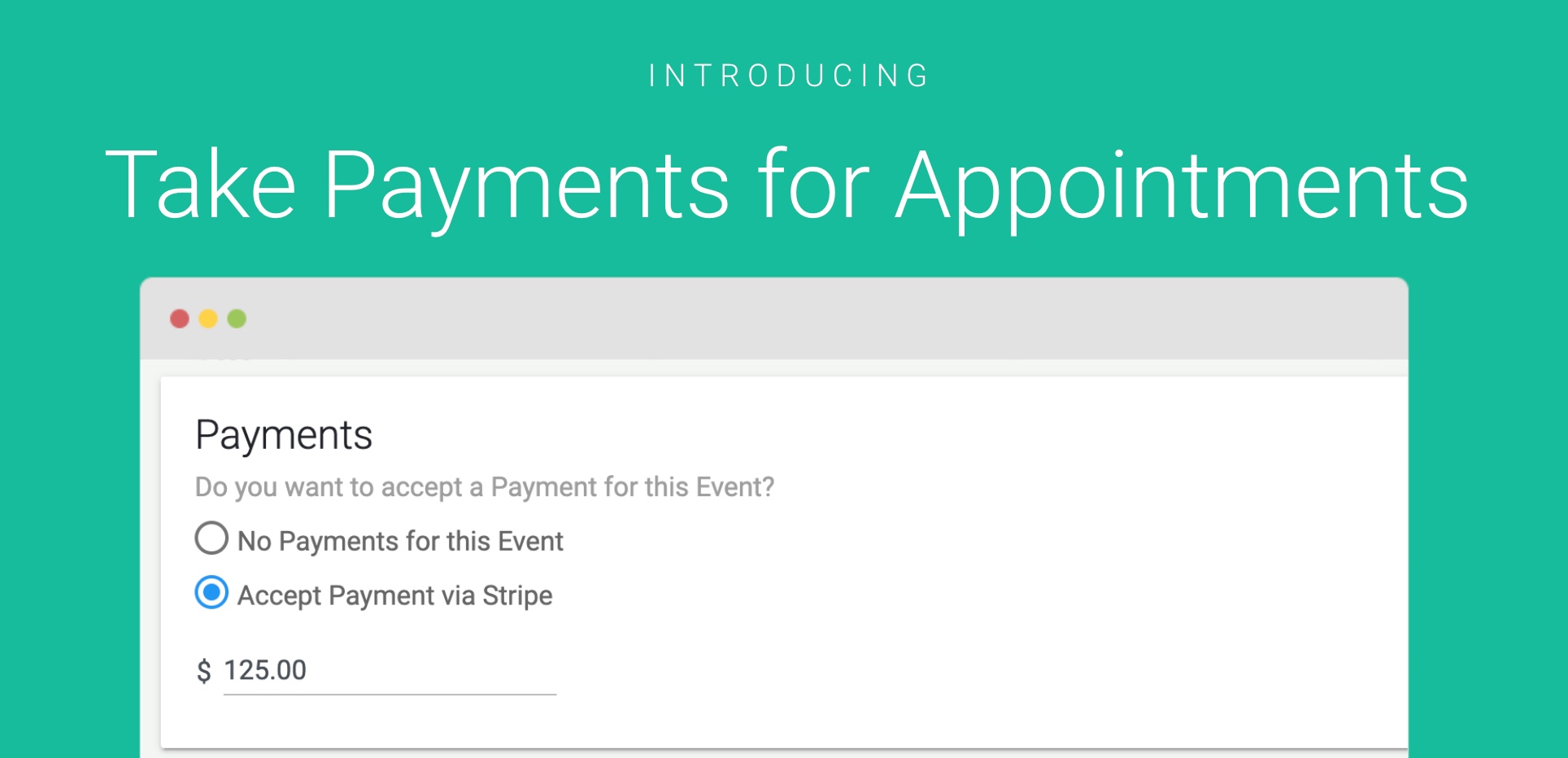 Collect Payments on Event Types
