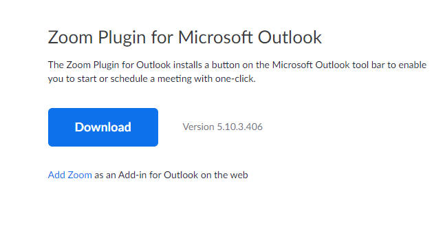 Zoom Plugin for Outlook