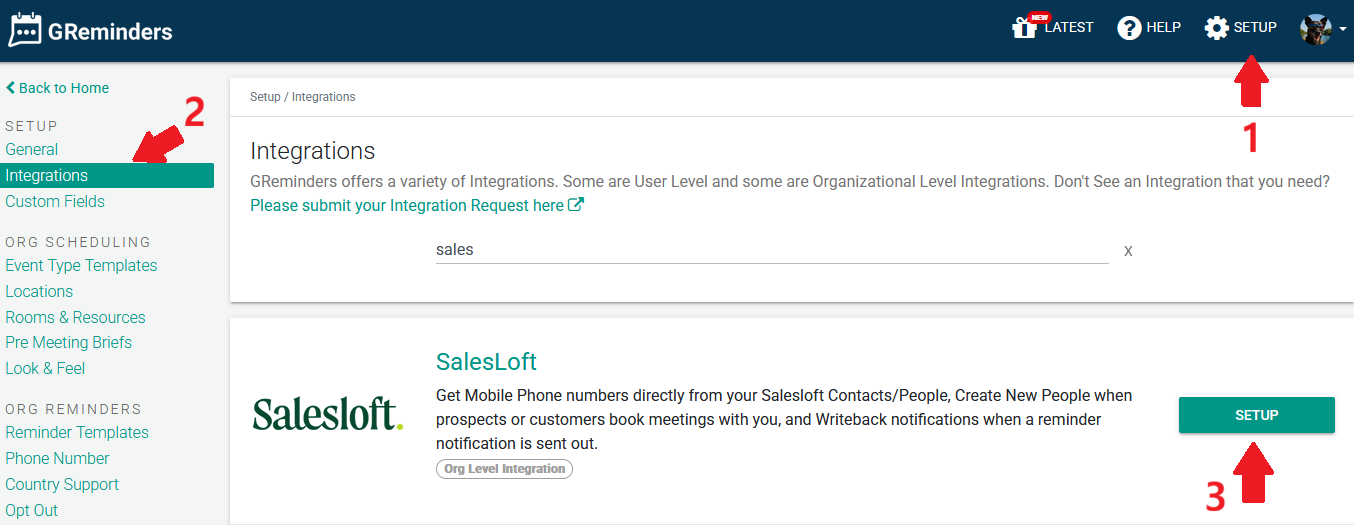 Send SMS Reminders from SalesLoft | GReminders