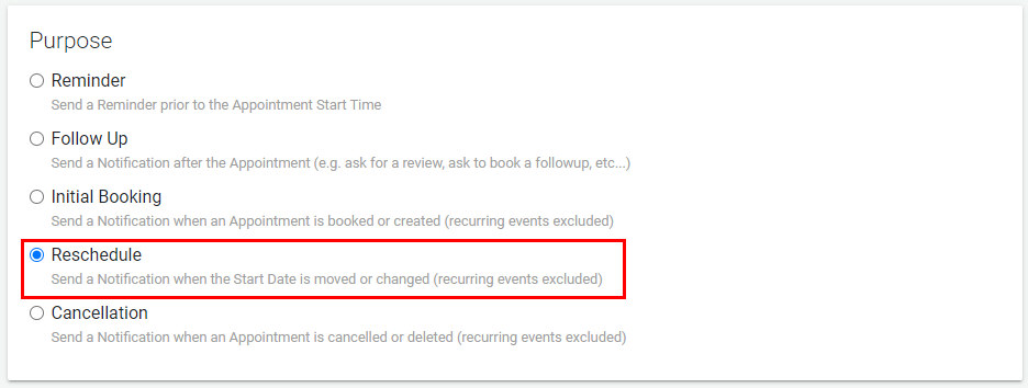 Reschedule as a Purpose