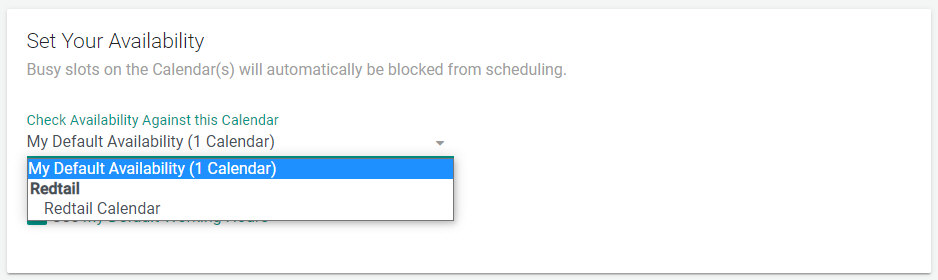 Check Availability against Redtail Calendar