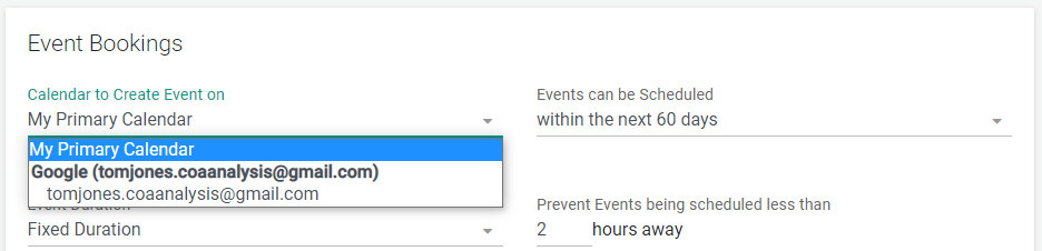 Check availability against Google or Outlook Calendar