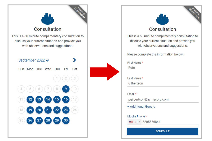 GReminders Online Scheduling