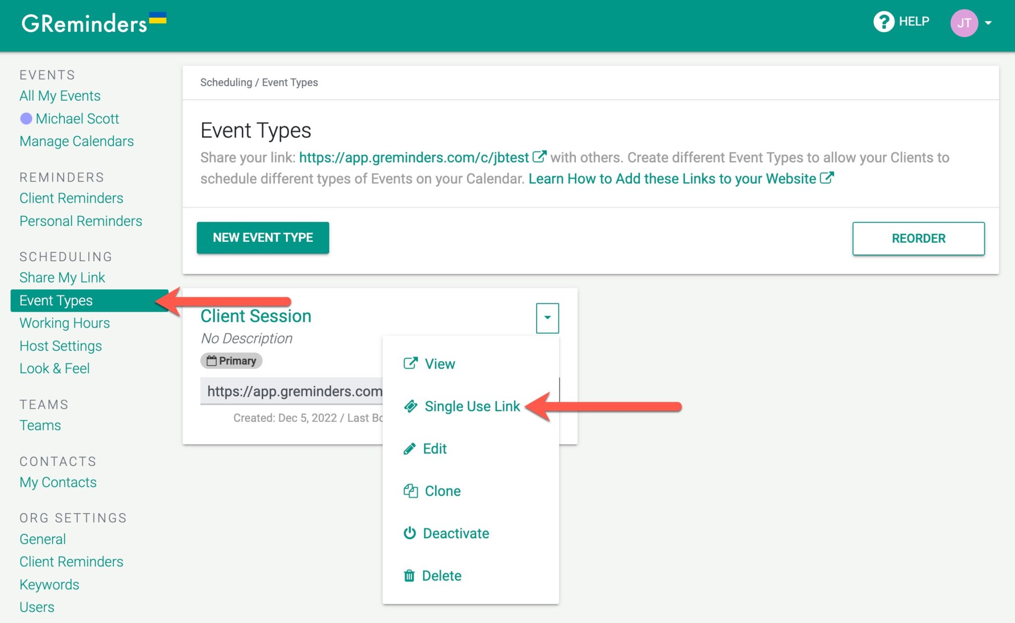 Single Use Event Type Links - End to End Meeting Management Platform ...
