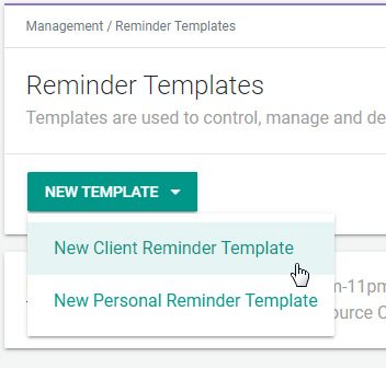 Setup Client Reminder Template