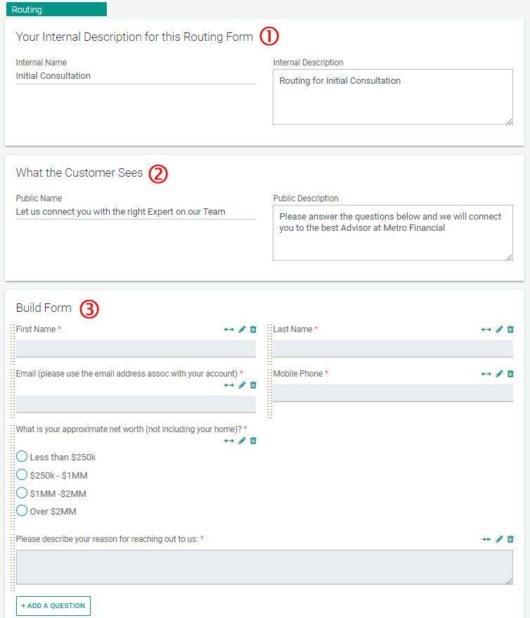 Routing Form