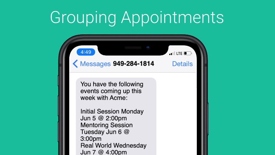 Grouping Appointments into a Single SMS Text Reminder Message