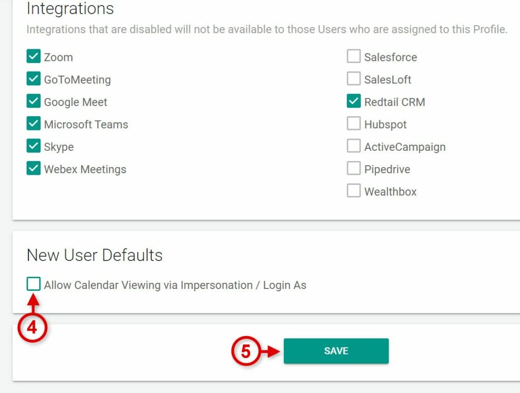 Restricting access at profile level second step