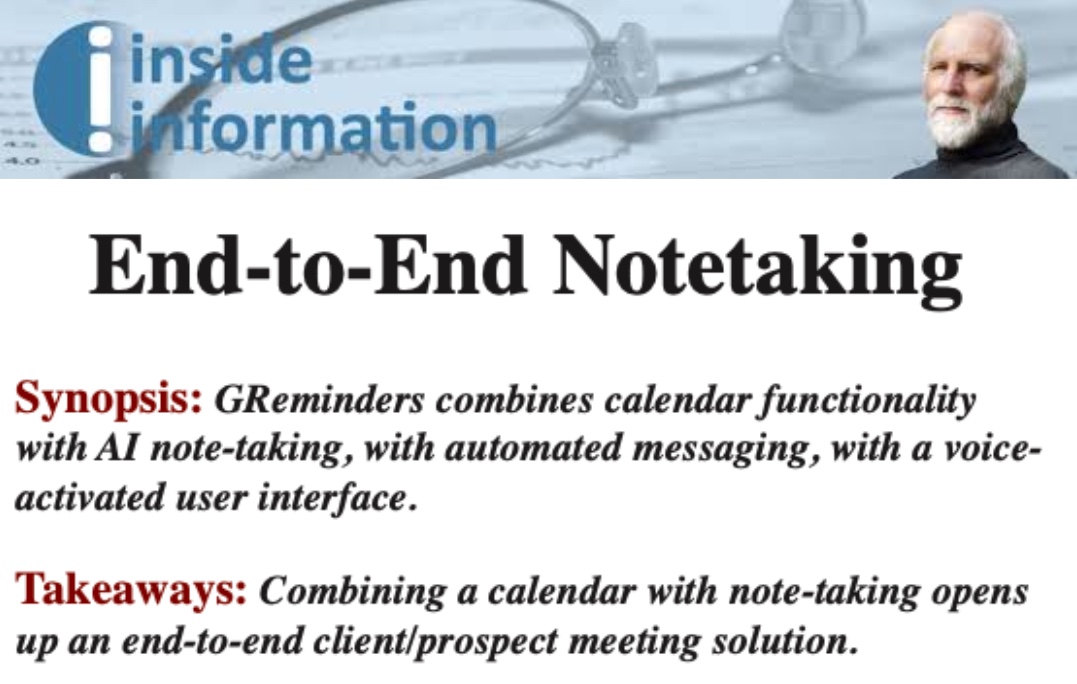End to End Notetaking – Insider Information
