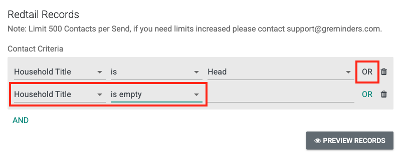 Contacts without a family search