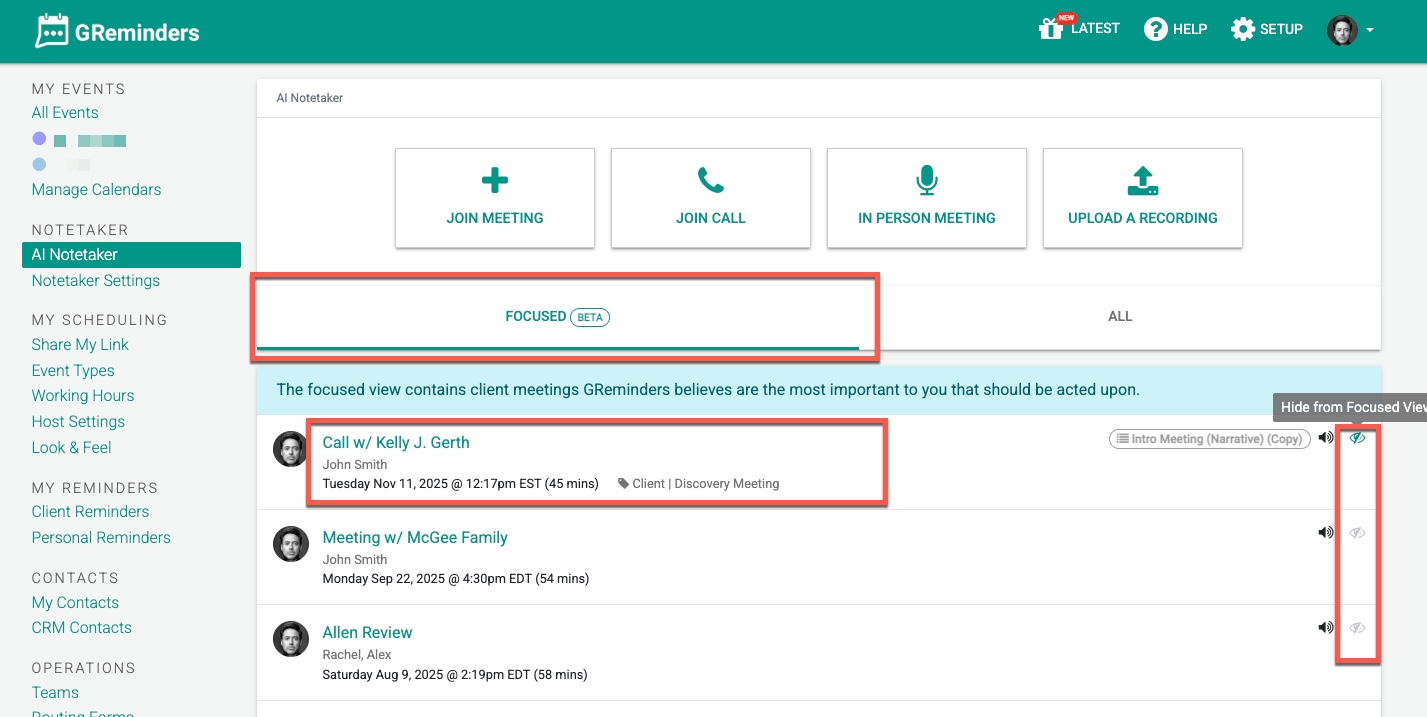 Notetaker Focused View - End to End Meeting Management Platform - SMS ...