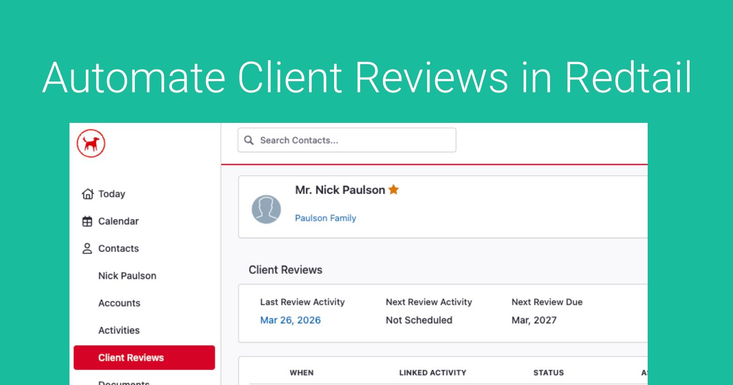 Automating Client Bookings with Client Review Dates in Redtail