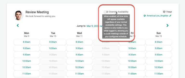 Override Availability - End to End Meeting Management Platform - SMS ...