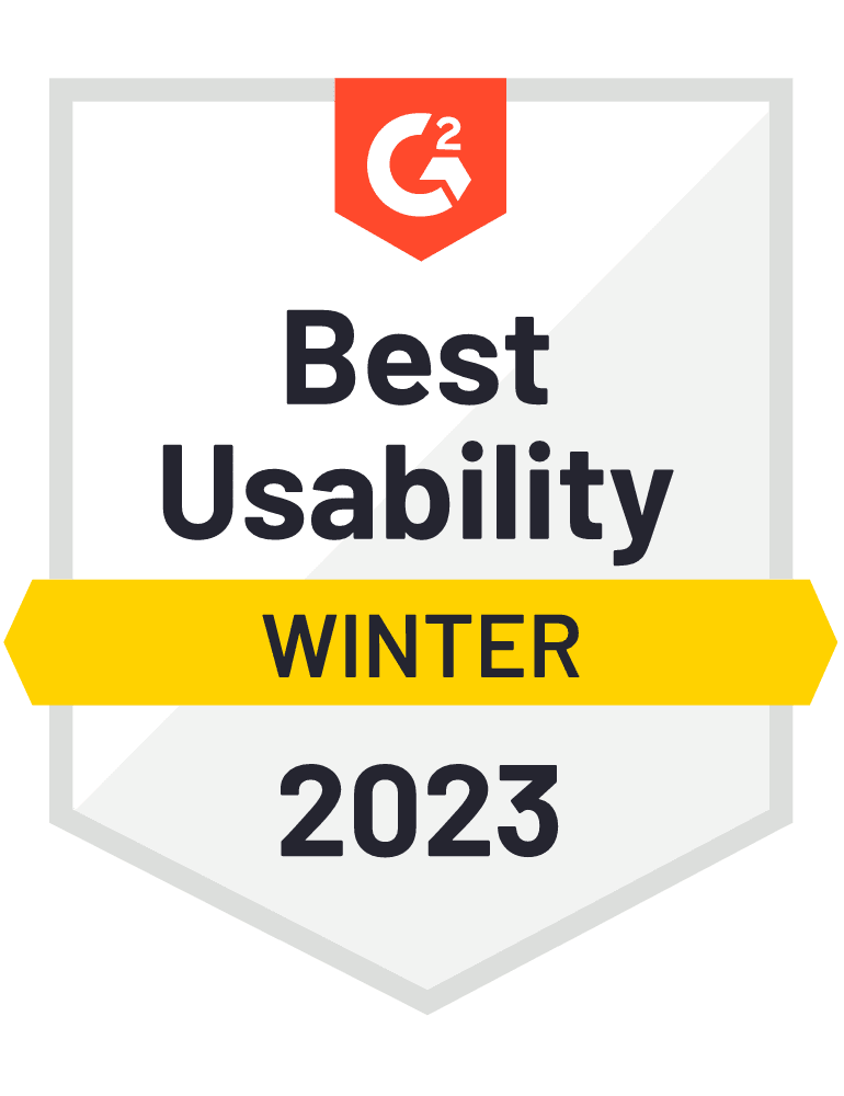 G2 - Best Usability - Winter 2023